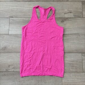 Zyia Active Womens Pink Scoop Neck Racerback Seamless Pullover Athletic Top L